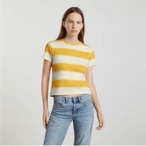 Everlane The Organic Cotton Box-Cut Tee in Lemon Yellow size small